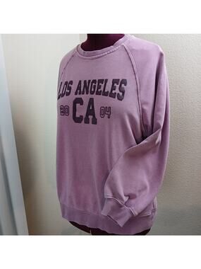 Planet Heart Retro "Los Angeles CA 2004" Sweatshirt L purple raglan long sleeve